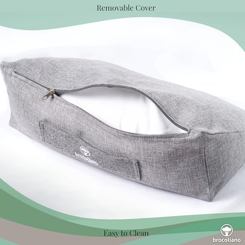 Meditation Cushion – Ergonomic Zafu Pillow for Yoga and Mindfulness – Washable Cover, Natural Buckwheat Fill, Premium Fabric (Cotton Blend/Polyester Variant) (Charcoal Grey, Medium) - color: Charcoal Gray