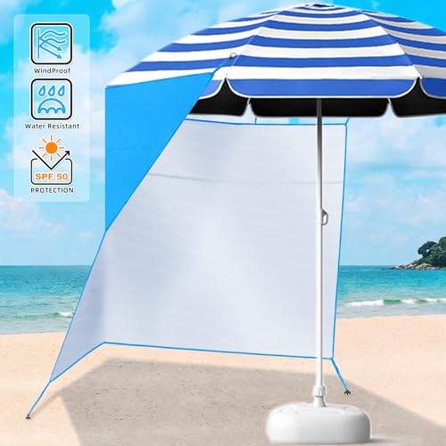 Bylion Large 5.9 x 9.8ft Umbrella Side Shade-UPF50+ Sidewall Accessory for Portable Beach Umbrella Removable Shelter Wall to Block Sun, Wind, & Rain - Waterproof SunWall for Universal Canopy Sunshade
