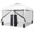 GDY 10x10 Pop up Canopy Tent with Mosquito Netting, Easy up Gazebo for Patio, Camping and Garden, Includes 4 Sandbags, White - color: White, size: 10x10 with Mosquito Netting