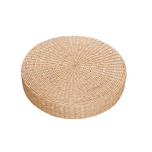 Woven Straw Mats Round Futon Mats Tatami Garden Restaurant Home Decoration for Rattan Meditation and Meditation(40cm x 6cm)
