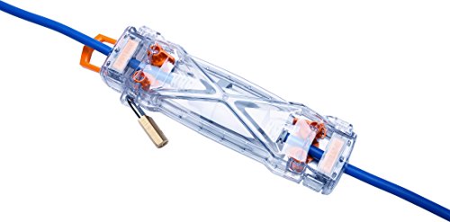 Weatherproof Extension Cord Protector - Clear Housing with Hook and Security Loop