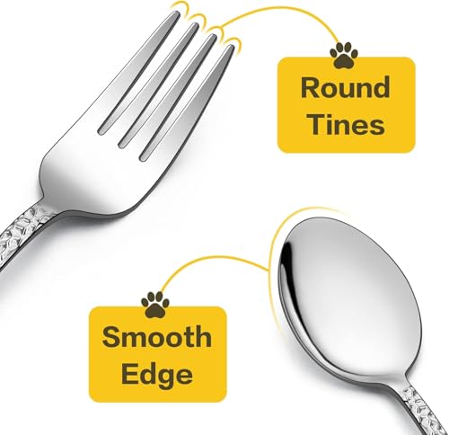 LIANYU 16-Piece Kids Silverware Set, Includes 8 Kid Spoons, 8 Kid Forks, Stainless Steel Toddler Utensils Children Flatware Set, Child Preschooler Cutlery Set, Dishwasher Safe