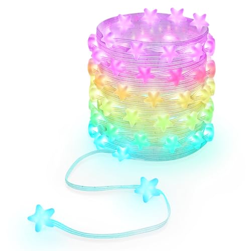 33ft Star String Lights, 66 LED RGB Color Changing String Fairy Lights, Smart APP & IR Remote Control, 200+ Scene Modes for Bedroom Backdrop Indoor Outdoor Christmas Decorations - size: Star - 33ft
