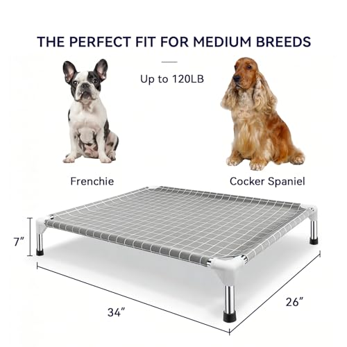 Elevated Dog Bed Pet Cot - Dog Cots Beds for Medium Dogs | Detachable Raised Cat Dog Pet Bed for Medium Dogs - size: Medium-Open
