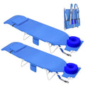 3 in 1 Women Comfort Backpack Beach Tanning Lounge Chair with Cushion Face Hole Softer Padded Adjustable Washable, Layout Sun Chair for Adults Outside Reading Sunbathing Poolside, 6 Position, 2 Pack - color: Royal Blue / 2 Pack