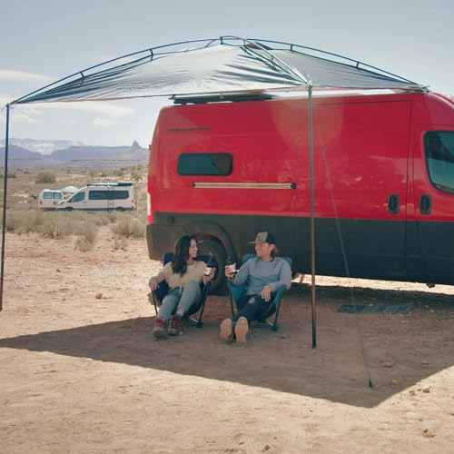 MoonShade Portable Vehicle Awning, Extra Large 12' x 9' Lightweight Canopy for Trucks, SUVs, Vans, Campers & Outdoor Adventures (Shadow Blue XL) - color: Shadow Blue XL