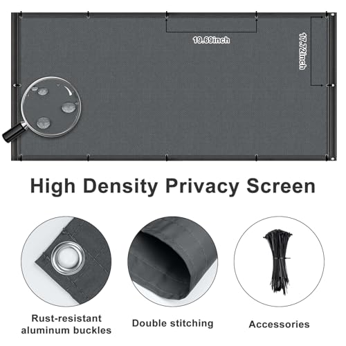 SUNNY GUARD 3'x6' Dark Grey Waterproof Balcony Privacy Screen Fence, Apartments Railing Heavy Duty Wind Screen for Outdoor,Deck,Backyard,Patio Privacy - color: Dark Gray, size: 0 3' X 0 6'-waterproof