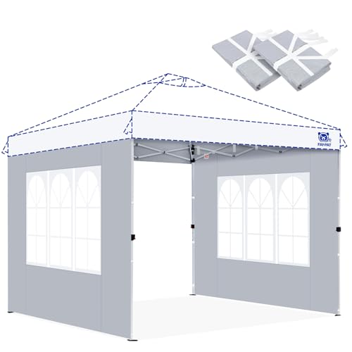 FANPAT Church Window 10x10ft Canopy Sidewalls for Pop Up Canopy, Waterproof UV Protection Fabric, Suitable for Outdoor Party, Picnics & Camping, Gray(2pcs Sidewalls Only, NOT Included Frame and Top) - color: Gray, size: 2 Pcs