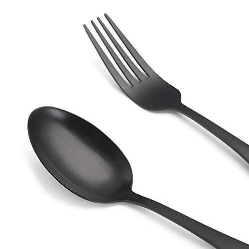 O.C.E. Matte Black Silverware Set, O.C.E. Satin Finish 30-Piece Stainless Steel Flatware set, Tableware Cutlery Set Service for 6, Utensils for Kitchens, Dishwasher Safe - color: Matte Black, size: 30-Piece