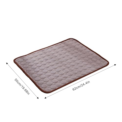 Cooling Pet Mat - Dog Summer Pad, Non-Slip Gel Comfort | Self-Cooling Puppy Cushion, Foldable Bed Blanket, Washable Crate Rest, Portable Kennel for Hot Weather - color: Coffee, size: M