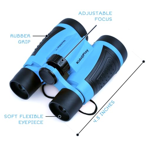 Adventure Kidz - Outdoor Exploration Kit, Children’s Toy Binoculars, Torch, Compass, Whistle, Magnifying Glass, Backpack. Great Kids Gift Set for Camping, Hiking, Educational and Pretend Play. - color: Blue