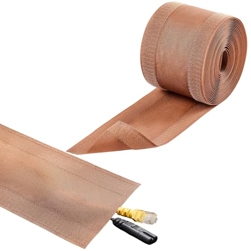 ECOHomes Carpet Cord Cover (Brown, 4 Inch x 20 FT) | Cord Covers for Carpet to Hide Floor Cables and Electric Wires, Low Profile Cord Hider for Extension Cords and Cable Management in Home and Office - color: Brown, size: 4 Inch x 20 FT