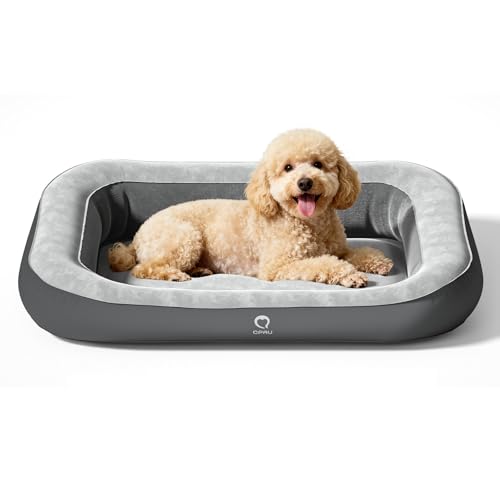 QPAU 47 in Inflatable Dog Bed for Home Travel and Outdoor, Pet Mattress for Small, Medium & Large Dogs (Pump Included - size: Small to Medium