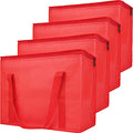 Bodaon 4-Pack Insulated Reusable Grocery Bag, X-Large Cooler Bag for Picnic, Food Delivery Bags, Insulated Pizza Delivery Bags, Red - color: Red, size: X-Large