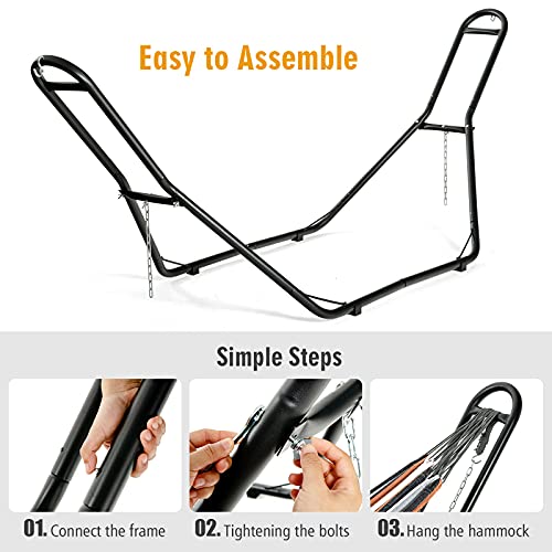Giantex Universal 2 Person Hammock Stand Only, Heavy Duty Steel Hammock Frame Fits 9-13 Ft Hammock, 450LBS Capacity, Multi-Use Hammock Stand for Indoor Outdoor Yard Patio Deck