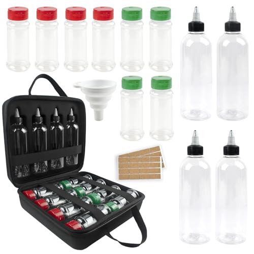 Camping Portable Spice Set with 12 Spice Containers Storage Bottle Pepper & Salt Spice Shakers, Separable Storage Bag for Outdoor Travel Camping BBQ Picnic Seasoning Kit Carrying Case