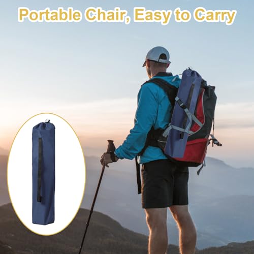 Folding Camping Chair with Cup Holder & Storage Bag, 225lbs Capacity, Large Anti-Sink Feet, Breathable PE Coated Fabric for Outdoor, Hiking, Beach, Fishing, Backpacking, Cyan - color: Cyan, style: 1PACK
