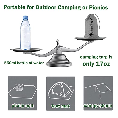 AYAMAYA Tent Footprint, PU 3000 Waterproof Tent Ground Cloth Large Size for 2-8 Person Family Camping Tents Ground Sheet Mat with 6 Tent Stakes for Camping Hiking Picnic - 13x9FT /8x7FT /6x7FT /5x7FT - size: 6ft X 7ft