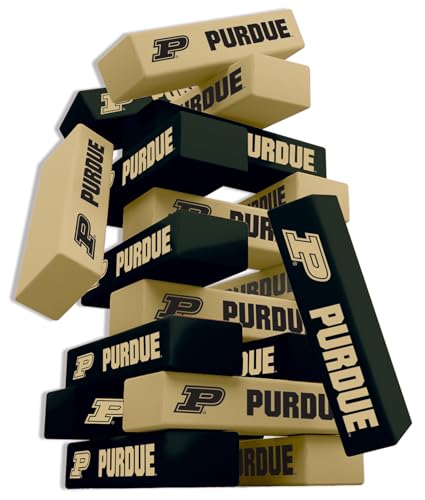 Baby Fanatic MasterPieces Game Day - NCAA Purdue Boilermakers - Officially Licensed Tumble Tower, Real Wood Blocks - style: Purdue Boilermakers