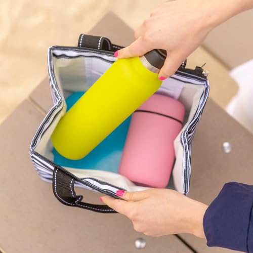 SCOUT Eloise Lunch Bag - Lightweight Insulated Soft Lunch Box, Opens Wide, Zips Closed, Interior Pocket, for Women, Work, Beach, Travel, Pool & Picnic - color: Fleetwood Black