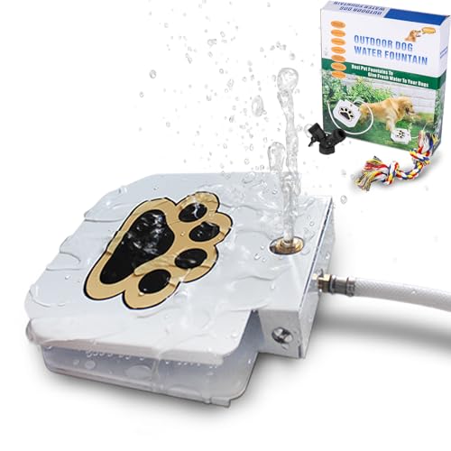BACOENG Outdoor Dog Water Fountain Step On, Dog Sprinkler Paw Activated for Large Dogs, Pet Drinking Water Fountain with Upgraded Valve