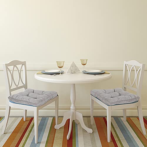 Furlide Seat Cushions 18 x 18 Inch Chair Cushion Pad for Kitchen Dining Chairs Indoor Outdoor Cushions Set of 2, Square Grey - color: Grey
