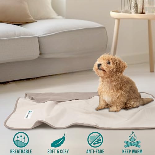 PetAmi Waterproof Pet Blanket Dog Bed Couch Cover for Furniture, Reversible Washable Soft Fleece - color: Taupe/Beige, size: X-Large (60x80)