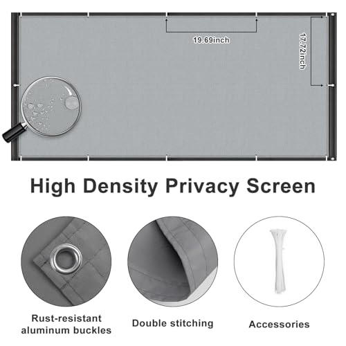 SUNNY GUARD 3'x4' Grey Waterproof Balcony Privacy Screen Fence, Apartments Railing Heavy Duty Wind Screen for Outdoor,Deck,Backyard,Patio Privacy - color: Gray, size: 0 3' X 0 4'-waterproof