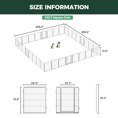 FXW Aster Dog Playpen Designed for Yard, 32inch 32 Panels - size: 32"H & 32 Panels