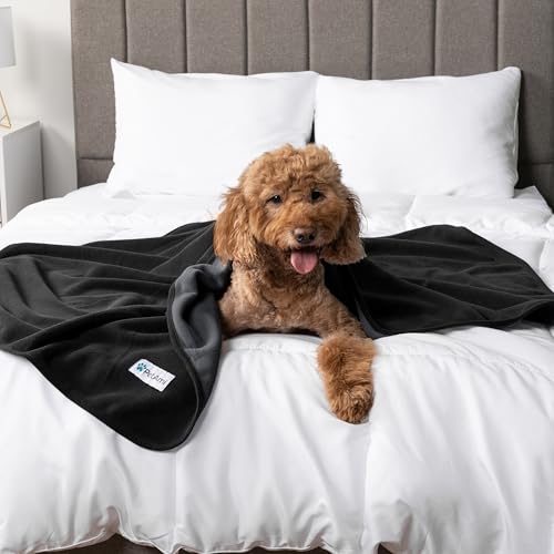 PetAmi Waterproof Dog Blanket for Extra Large Pets Dogs Cats, Large Pet Couch Cover Protector for Furniture, Reversible Washable Soft Fleece Cat Blanket for Bed Couch Sofa, 60x80 (Black/Gray) - color: Black/Gray, size: X-Large (60x80)
