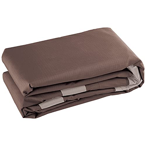 ABCCANOPY Riplock Gazebo Replacement Top for Lowe's Allen Roth #GF-12S004B-1,with Pole Coverings, Brown - color: Brown, size: Riplock Canopy+Pole Curtains