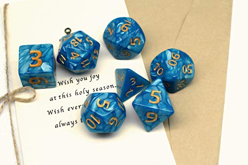 Dice- DND Dice 25mm Blue RPG Dice for Dungeons and Dragons D&D Pathfinder MTG Role Playing Dice Giant Polyhedral Dice with Dice Bag - color: Blue
