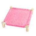 Patas Lague Cat and Dog Hammock Bed for Small Dogs, Brethable Wooden Cat Pet Rabbit Elevated Bed Cots Furniture for All Seasons Fleece Hot Pink - color: Fleece Hot Pink