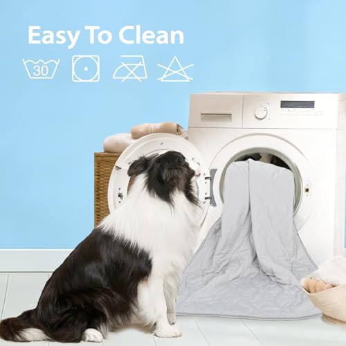 Cooling Blanket for Dogs - Q-MAX>0.4 Waterproof Pet Throw Blanket Bed Cover, Non-Slip Dog Blankets for Couch Protector, Washable Furniture Cover for Summer, Gray,60x80 - color: Grey, size: 60x80 Inch