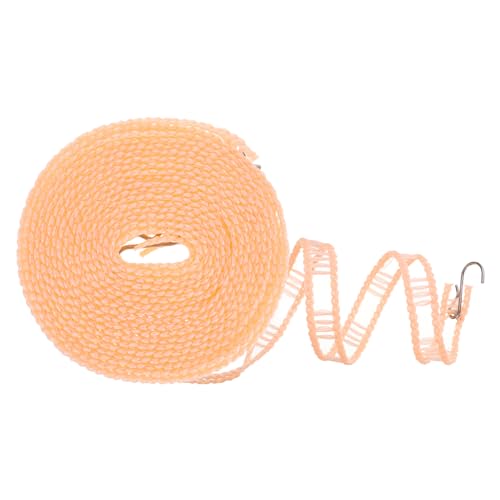 uxcell Windproof Clothesline, 10M 33ft Plastic Non-Slip Clothes Drying Rope Portable Travel Clothesline for Courtyard Outdoor Laundry Camping, Beige - color: Beige, size: 32.8ft