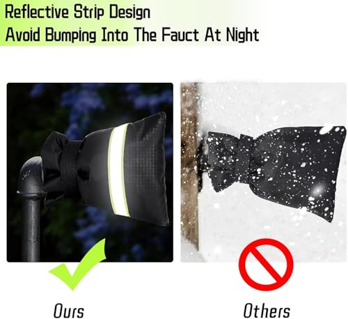 2 Pack Outdoor Faucet Covers for Winter, 18" W x 43" H Outside Yard Hydrant Protector Socks Winter, Insulated Hose Bib Protector Cover, Spigot Pipe Cover Freeze Protection Black - size: 18" W x 43" H - 2 PACK