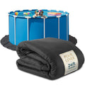 Above Ground Pool Liner Pad, 24' Foot Round, Pre-Cut Heavy Duty Outdoor Pool Pads for Above Ground Pools, Black Swimming Pool Liners for Padding and Protection, Thick Pool Mats to Prevent Punctures - size: 24 Feet