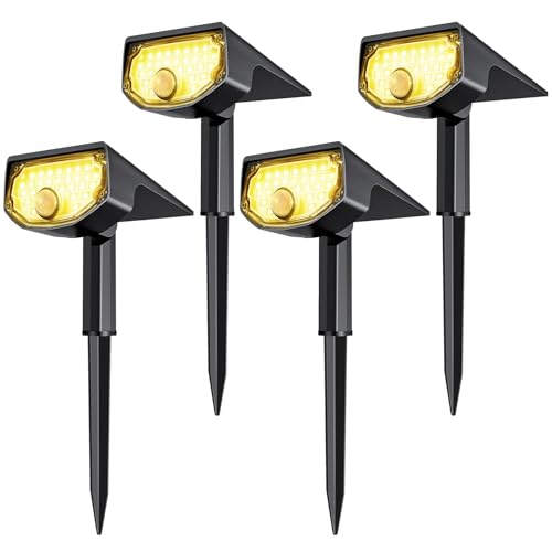 AloftSun Solar Motion Sensor Outdoor Lights,Waterproof Motion Sensor Spot Lights- 30 LED/3 Modes Solar Powered Spotlights,Landscape Lighting for Yard and Garden,Warm White,4 Pack - color: Warm White, size: 4 Pack