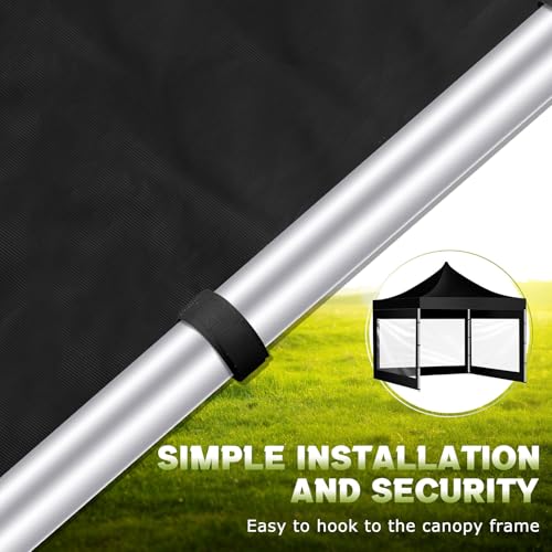 SmoothNovelty 3 Pcs Clear Canopy Sidewalls with Black Storage Bag Window Sidewall for 10 x 10 Inch Tent Waterproof Shade Wall, Sunwalls Only, Canopy Tent Not Included, No Zipper - color: Black