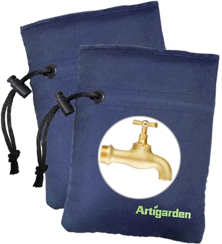 Artigarden Upgraded Outdoor Faucet Cover for Winter Freeze Protection - Outside Water Hose Bib Insulated Sock for Cold Weather, Blue, Pack of 2 - color: Blue, size: 2PCS-C
