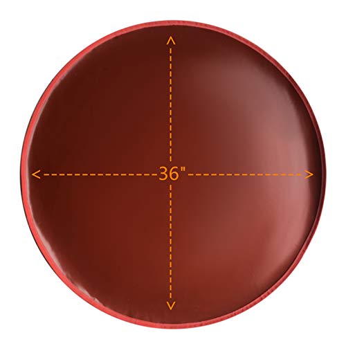 Round Under Grill Splatter Mat, Flame Retardant Heat Resistant BBQ Gas Grill Air Fryer Fire Pit Protective Mat for Deck Patio Lawn Ground Outdoor or Campsite Protection Ember Mat Pad Round Red 36inch