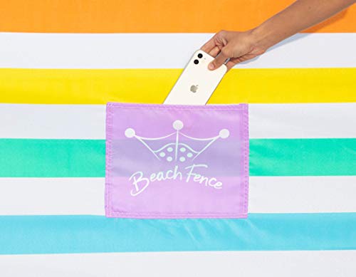 Premium 20 ft Beach Windscreen, Privacy Screen, Wind Blocker - Pastel Perfect, Free Rubber Mallet and Carry Bag Included - color: Pastel Perfect