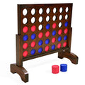 GoSports 2 Foot Width Giant Dark Wood Stain 4 in a Row Backyard Game with Connect Coins, Portable Case and Rules - style: Dark Stain Finish