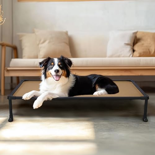 Veehoo Chew Proof Dog Bed, Non-Chewable Cot for Medium Dogs, Anti-Scratch Durable Hammock Raised Place for Training Platform, Outdoor Cooling Off Ground, CWC2420ACP