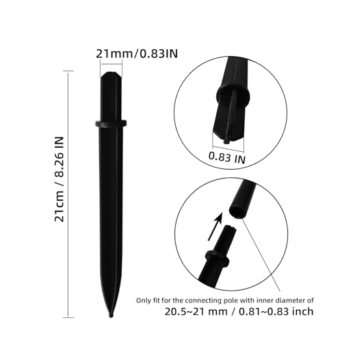 9 Pack Solar Light Stakes Replacement (Fit for Pole Inner Diameter 0.83 inch), Flickering Flame ABS Reinforced Ground Spikes, Candy Cane Spikes for Outdoor Christmas Landscape Garden Deco - size: ID-0.83"ABS