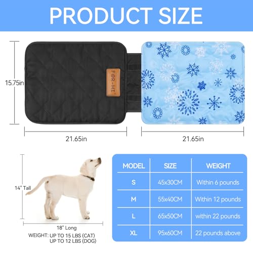 Summer Cooling Mat & Winter Warm Sleeping Pad. Washable Self Cool Pad for Small Dogs & Cats, Indoor Outdoor Pet Sleeping Pad for Crate, Kennel, Bed, Sofa or Car. Non-Slip & Foldable(20" x16")
