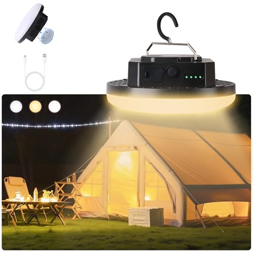 Camping Pop up Tent Light for Hanging, LED Rechargeable Portable Overhead Lantern for Vendor Booths, 3 Modes Waterproof Outdoor Camp Lamp with Battery Power for Glamping (Dimming-Black) - size: 30W Pro(Dimming-Black)