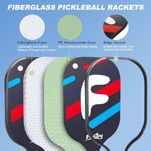 Pickleball Net Set with 4 Fiberglass Paddles, Portable Pickleball Set with 4 Fiberglass Paddles, 6 Balls & Carry Bag, Easy Setup for Driveway, Garage, Kids & Adults - style: 22ft Net With 4 Fiberglass Paddles
