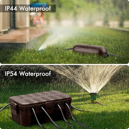RESTMO 5-Piece Outdoor Waterproof Electrical Box Set – 12.5" x 8.5" x 5" Large & 7.1" x 2.3" x 2.3" Small, Weatherproof Boxes for Power Strip, Outlet, Plug, Socket, Timer, Holiday Light, Brown - color: Brown