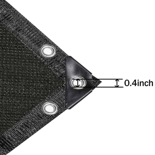 90% Black Shade Cloth 12ft x 20ft Heavy Duty Outdoor Mesh Tarp with Grommets，Sun Shade Canopy for Patio，Garden，Greenhouse，Chicken Coops，Plants Vegetables，Swimming Pool - color: Black, size: 12ft X 20ft